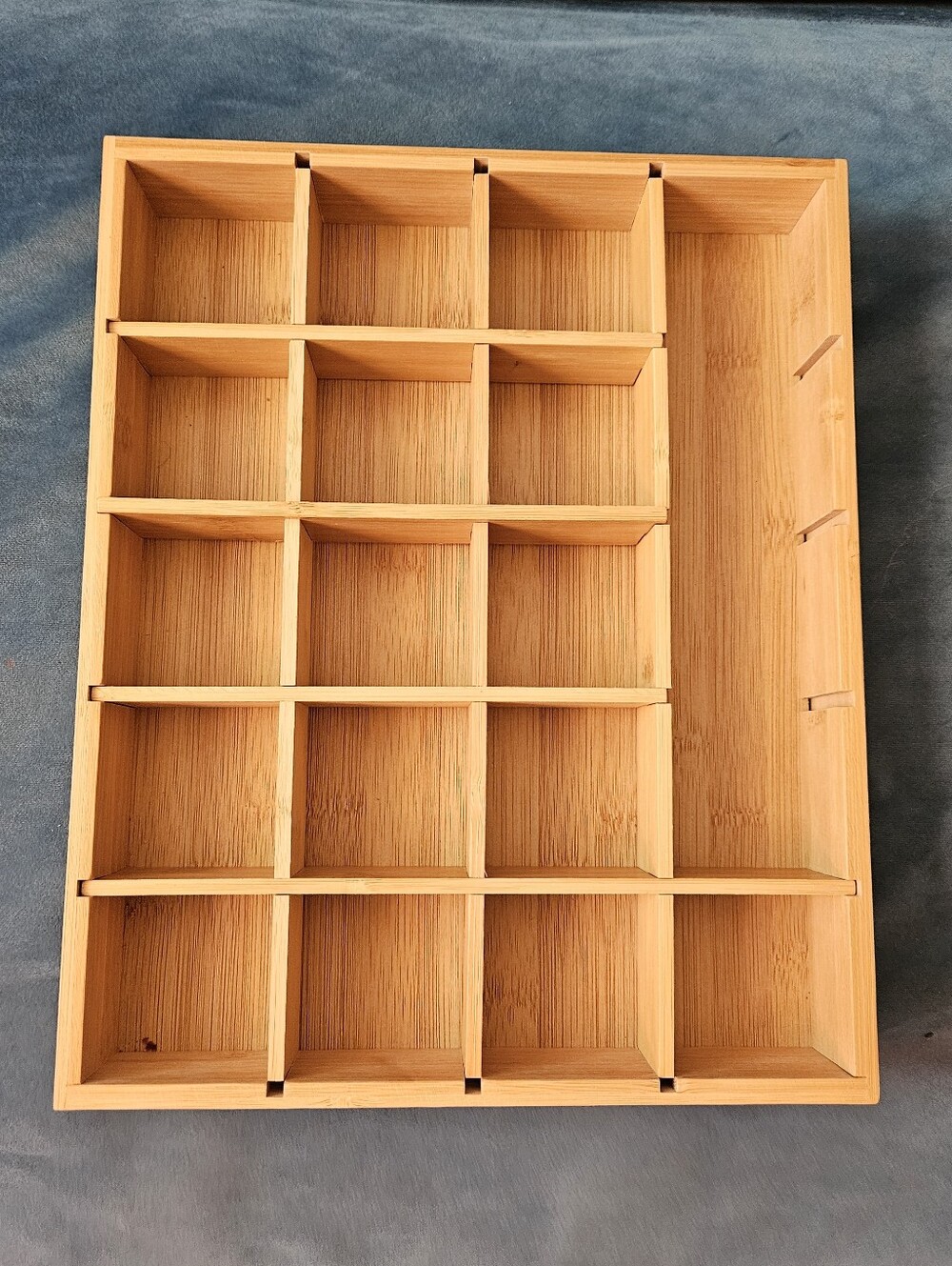 Natural Bamboo Multi-Compartment Drawer Organizer - Light Brown